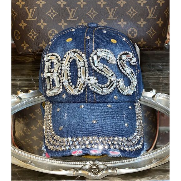 Accessories - BOSS Rhinestone Denim Women’s Baseball Cap / Hat
